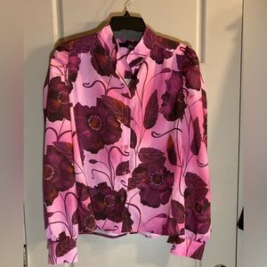 RACHEL BY RACHEL ROY NET FLORA PUFF SLEEVE BLOUSE